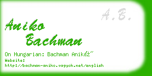aniko bachman business card